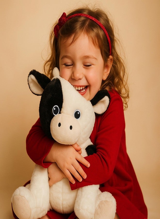 WEIGEDU Floppy Dairy Cattle Cow Plush Toy - 15.7 Inch Soft & Cuddly Stuffed Animal Cow with Embroidered Eyes, Perfect for Kids, Babies, Toddlers - Farm Animal Gift - Image 2